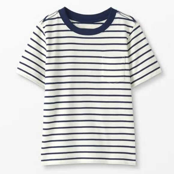HANNA ANDERSSON Short Sleeve Pocket Striped Tee Tshirt Top - 130 (8) - (NEW) - Picture 1 of 5
